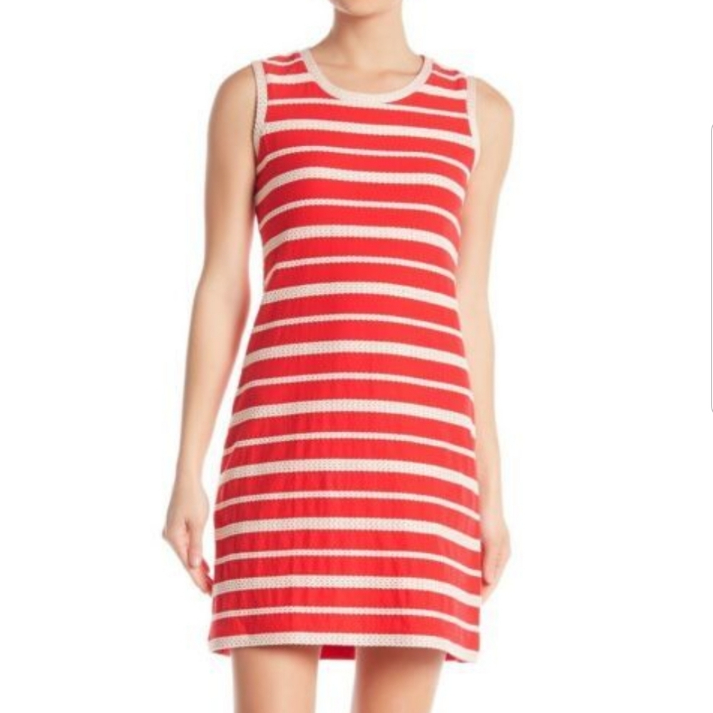 Max Studio Red and Ivory Tank Dress Sz Large